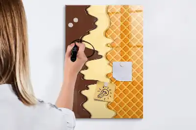 Magnettafel beschreibbar mit Motiv Eis mit Soße