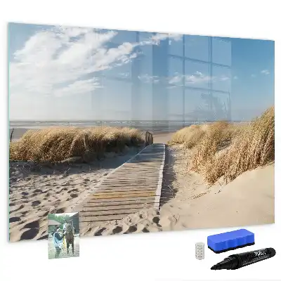 Schreib-Magnettafel mit dem Motiv Blick auf den Strand