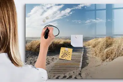 Schreib-Magnettafel mit dem Motiv Blick auf den Strand