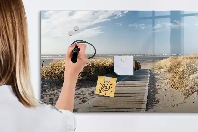Schreib-Magnettafel mit dem Motiv Blick auf den Strand