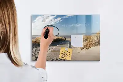 Schreib-Magnettafel mit dem Motiv Blick auf den Strand