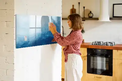 Schreib-Magnettafel mit Wasser-Abstraktion Motiv