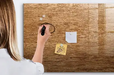 Beschreibbare Magnettafel in hellem Holz