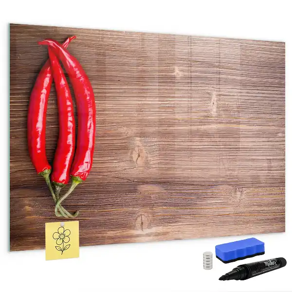 Schreibmagnettafel mit Chilischoten-Motiv