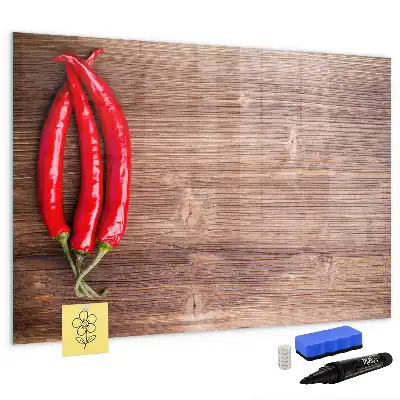 Schreibmagnettafel mit Chilischoten-Motiv