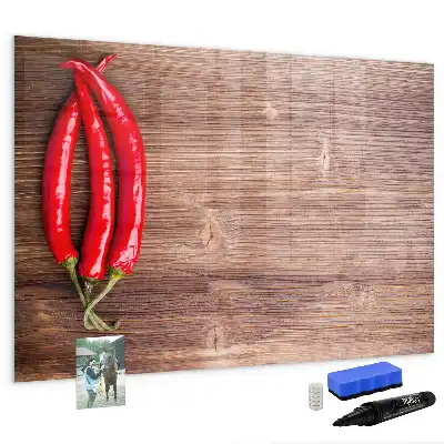 Schreibmagnettafel mit Chilischoten-Motiv