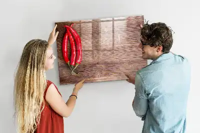 Schreibmagnettafel mit Chilischoten-Motiv
