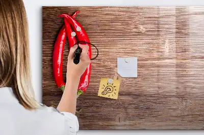 Schreibmagnettafel mit Chilischoten-Motiv