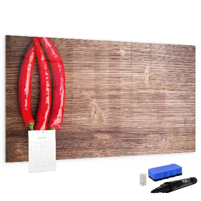 Schreibmagnettafel mit Chilischoten-Motiv