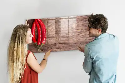 Schreibmagnettafel mit Chilischoten-Motiv