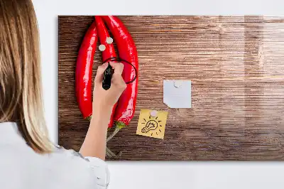 Schreibmagnettafel mit Chilischoten-Motiv