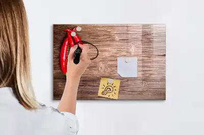 Schreibmagnettafel mit Chilischoten-Motiv