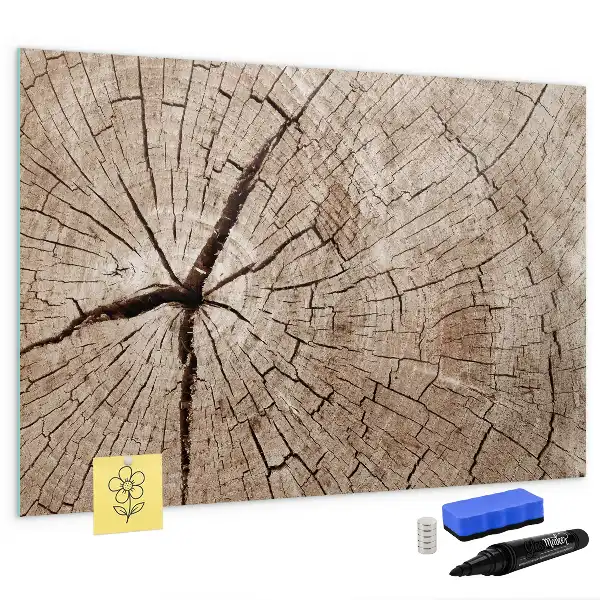 Beschreibbare Magnettafel aus altem Holzstamm