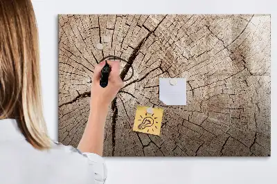 Beschreibbare Magnettafel aus altem Holzstamm