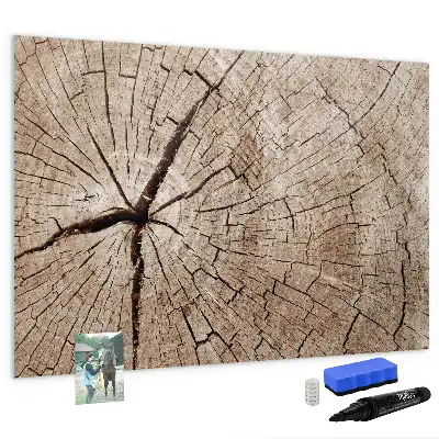 Beschreibbare Magnettafel aus altem Holzstamm