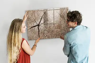 Beschreibbare Magnettafel aus altem Holzstamm