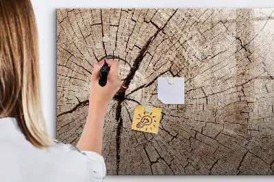 Beschreibbare Magnettafel aus altem Holzstamm