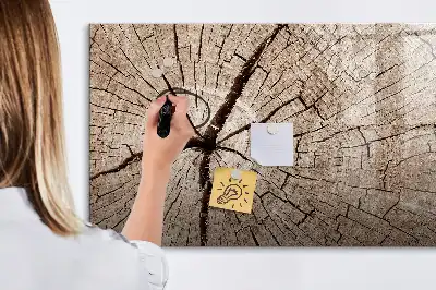 Beschreibbare Magnettafel aus altem Holzstamm