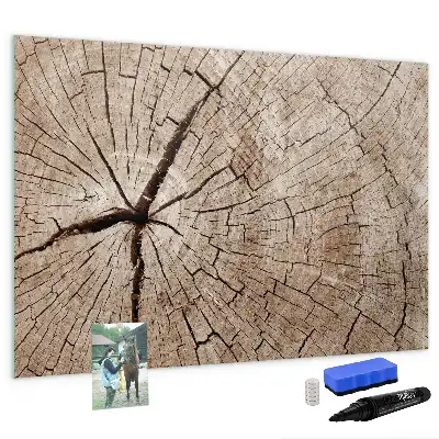 Beschreibbare Magnettafel aus altem Holzstamm