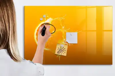 Schreib-Magnettafel in der Farbe Orange