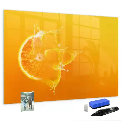 Schreib-Magnettafel in der Farbe Orange
