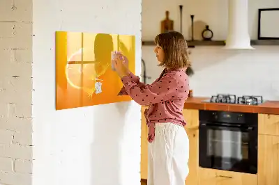 Schreib-Magnettafel in der Farbe Orange
