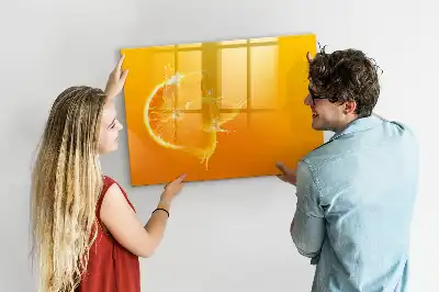 Schreib-Magnettafel in der Farbe Orange