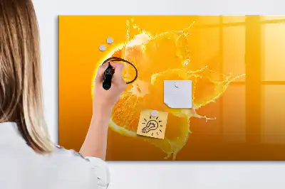 Schreib-Magnettafel in der Farbe Orange