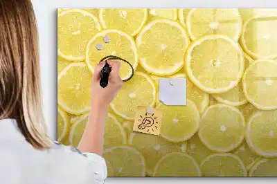 Schreib-Magnettafel in Zitronenscheiben-Optik