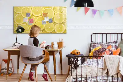 Schreib-Magnettafel in Zitronenscheiben-Optik