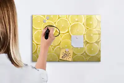 Schreib-Magnettafel in Zitronenscheiben-Optik
