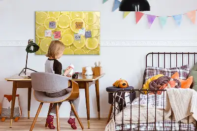 Schreib-Magnettafel in Zitronenscheiben-Optik