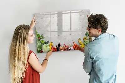Schreib-Magnettafel mit Motiv Gemüse auf dem Tisch
