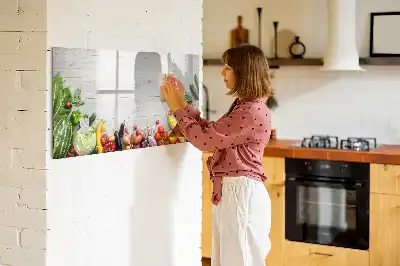 Schreib-Magnettafel mit Motiv Gemüse auf dem Tisch