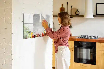 Schreib-Magnettafel mit Motiv Gemüse auf dem Tisch