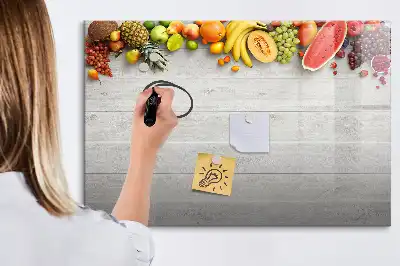 Schreib-Magnettafel mit Motiv Früchte auf dem Tisch