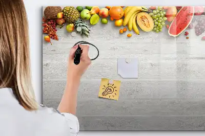 Schreib-Magnettafel mit Motiv Früchte auf dem Tisch