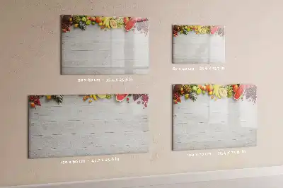 Schreib-Magnettafel mit Motiv Früchte auf dem Tisch