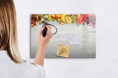 Schreib-Magnettafel mit Motiv Früchte auf dem Tisch