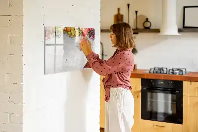 Schreib-Magnettafel mit Motiv Früchte auf dem Tisch