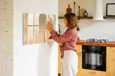 Beschreibbare Magnettafel aus Holz im Brettdesign