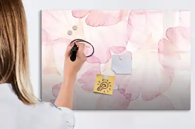 Magnetische Schreibtafel mit Aquarell-Blütenblättern
