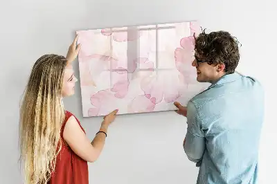 Magnetische Schreibtafel mit Aquarell-Blütenblättern