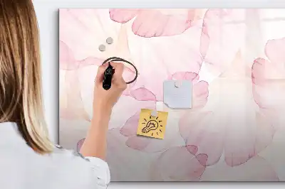 Magnetische Schreibtafel mit Aquarell-Blütenblättern