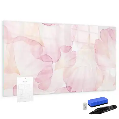 Magnetische Schreibtafel mit Aquarell-Blütenblättern