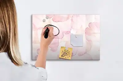 Magnetische Schreibtafel mit Aquarell-Blütenblättern