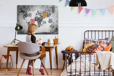 Beschreibbare Weltkarte als Magnettafel beschreibbare magnetische Wanddekoration