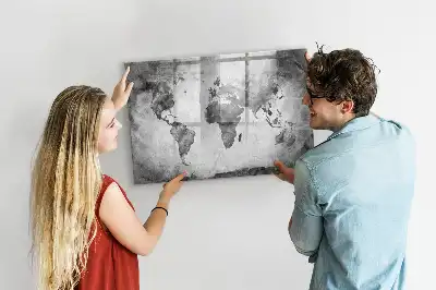 Beschreibbare Weltkarte als Magnettafel beschreibbare magnetische Wanddekoration