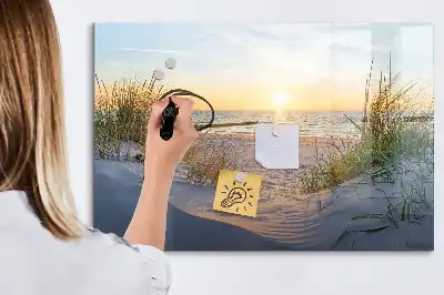 Beschreibbare Magnettafel mit Motiv Sonnenuntergang am Strand