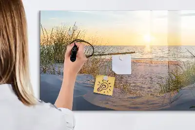Beschreibbare Magnettafel mit Motiv Sonnenuntergang am Strand